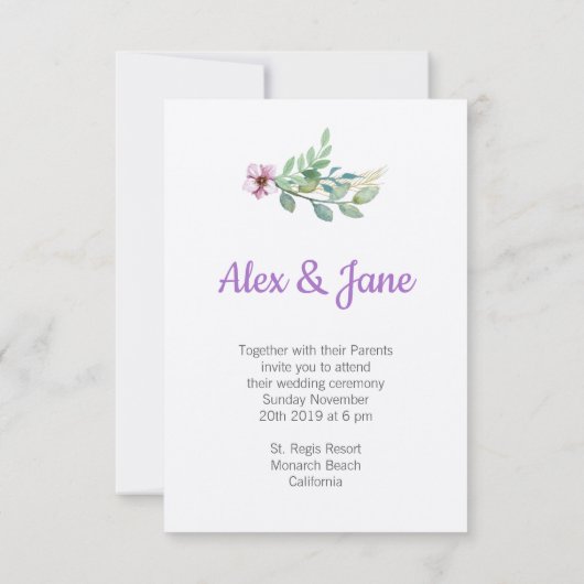 Lillac Floral Design for Wedding or Event Bedankkaart (Achterkant)