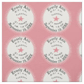 Lil'Lady Pink Star Birth Record Stats Stof (Swatch)