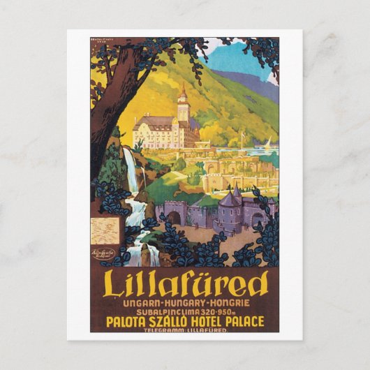 Lillafured Hungarian Travel Poster Briefkaart (Voorkant)