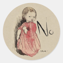 Lillan zegt No Ivar Arosenius CC0992 Ronde Sticker