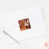 Lillanna oefent Mozart uit op Piano Vierkante Sticker (Envelop)