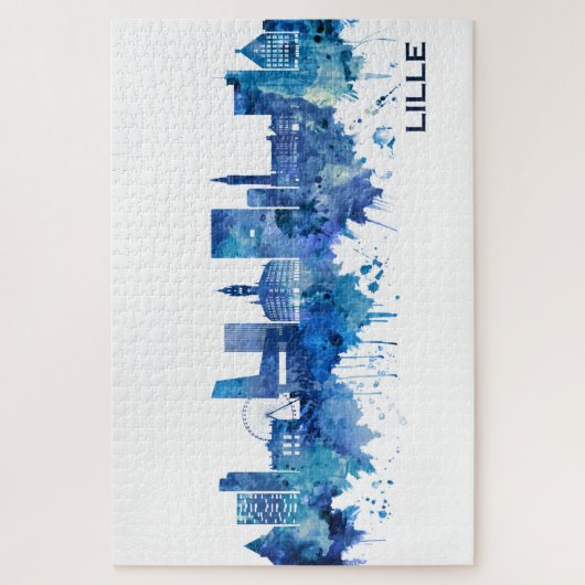 Lille France Skyline Blue Legpuzzel (Verticaal)