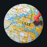Lille, Frankrijk Magneet<br><div class="desc">Lille,  Frankrijk gemarkeerd met een rode punaise op de kaart</div>