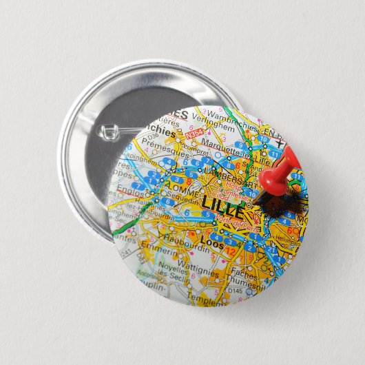Lille, Frankrijk Ronde Button 5,7 Cm (Voorkant /achterkant)
