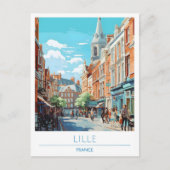 Lille Frankrijk Vintage Travel Briefkaart (Voorkant)