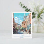 Lille Frankrijk Vintage Travel Briefkaart (Staand voorkant)