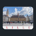 Lille Grand Place fridge magnet Magneet<br><div class="desc">Een prachtig uitzicht gebouwen rond de Grote Plaats in de stad Lille in Noord-Frankrijk, gedrukt op een souvenir fridge magneet.</div>