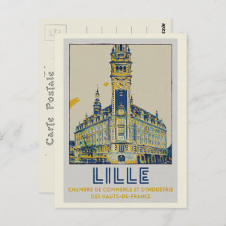 Lille iconic building Illustrator Frankrijk Briefkaart