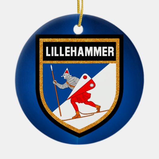 Lillehammer Flag Keramisch Ornament (Voorkant)