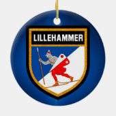 Lillehammer Flag Keramisch Ornament (Achterkant)