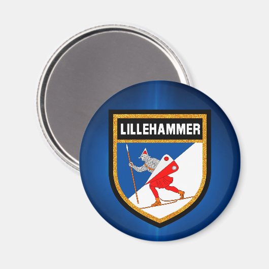 Lillehammer Flag Magneet (Voorkant / Achterkant)