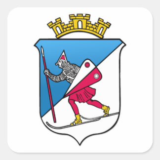 Lillehammer Noorwegen Coat of Arms Heraldry Vierkante Sticker