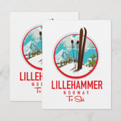 Lillehammer Noorwegen Ski logo (Voorkant / Achterkant)