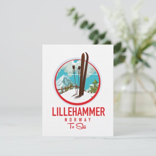 Lillehammer Noorwegen Ski logo (Staand voorkant)