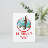Lillehammer Noorwegen Ski logo Briefkaart (Staand voorkant)