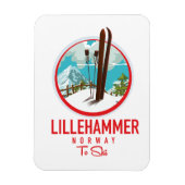 Lillehammer Noorwegen Ski logo Magneet (Verticaal)