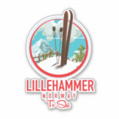 Lillehammer Noorwegen Ski logo Sticker (Voorkant)