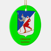 Lillehammer Norway kerstversiering Keramisch Ornament (Rechts)