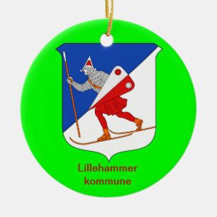 Lillehammer Norway kerstversiering Keramisch Ornament