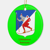 Lillehammer Norway kerstversiering Keramisch Ornament (Links)