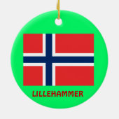 Lillehammer Norway kerstversiering Keramisch Ornament (Achterkant)