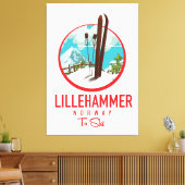 Lillehammer Norway Ski logo Canvas Afdruk (Insitu (Woonkamer))