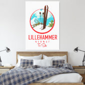 Lillehammer Norway Ski logo Canvas Afdruk (Insitu (Slaapkamer))