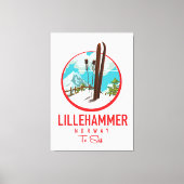 Lillehammer Norway Ski logo Canvas Afdruk (Voorkant)