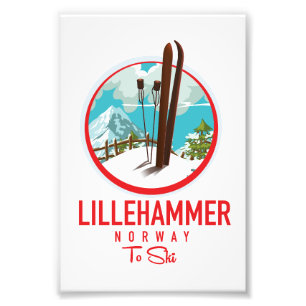 Lillehammer Norway Ski logo Foto Afdruk