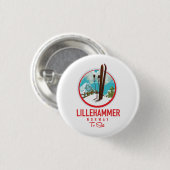Lillehammer Norway Ski logo Ronde Button 3,2 Cm (Voorkant /achterkant)