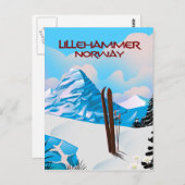 Lillehammer Norway Ski poster. Briefkaart (Voorkant / Achterkant)