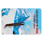 Lillehammer Norway Ski poster. Magneet (Horizontaal)
