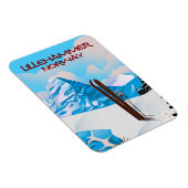 Lillehammer Norway Ski poster. Magneet (Rechterzijde)