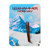 Lillehammer Norway Ski poster. Magneet (Verticaal)