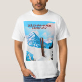 Lillehammer Norway Ski poster. T-shirt (Voorkant)
