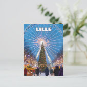 Lille's Festive Glow: A Magical Christmas Market Briefkaart (Staand voorkant)