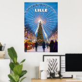 Lille's Festive Glow: A Magical Christmas Market Poster (Thuiskantoor)