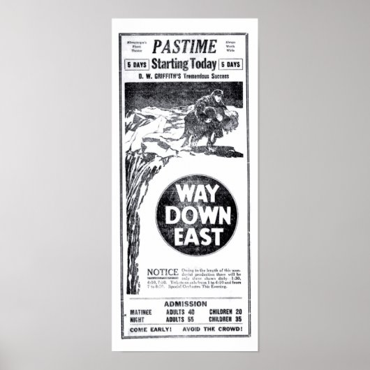 Lillian Gish Richard Barthelchaotische stomme film Poster (Voorkant)