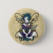 "Lillian" Gothic Hummingbird Fairy Art Button (Voorkant)