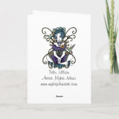 "Lillian" Gothic Hummingbird Fairy Art Kaart (Achterkant)