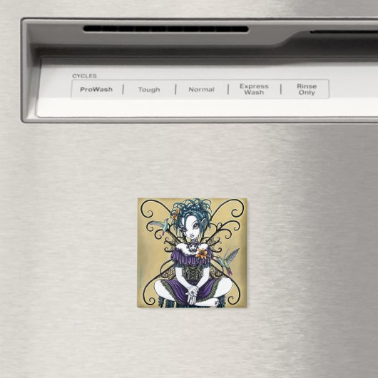 "Lillian" Gotische kolibrie Fairy Art Magnet (Insitu (Vaatwasser))