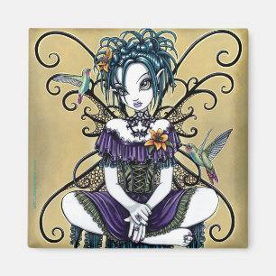 "Lillian" Gotische kolibrie Fairy Art Magnet