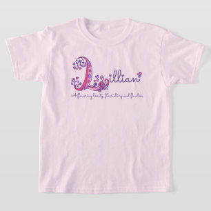 Lillian meisjes L naam betekenis monogram kinder s T-shirt