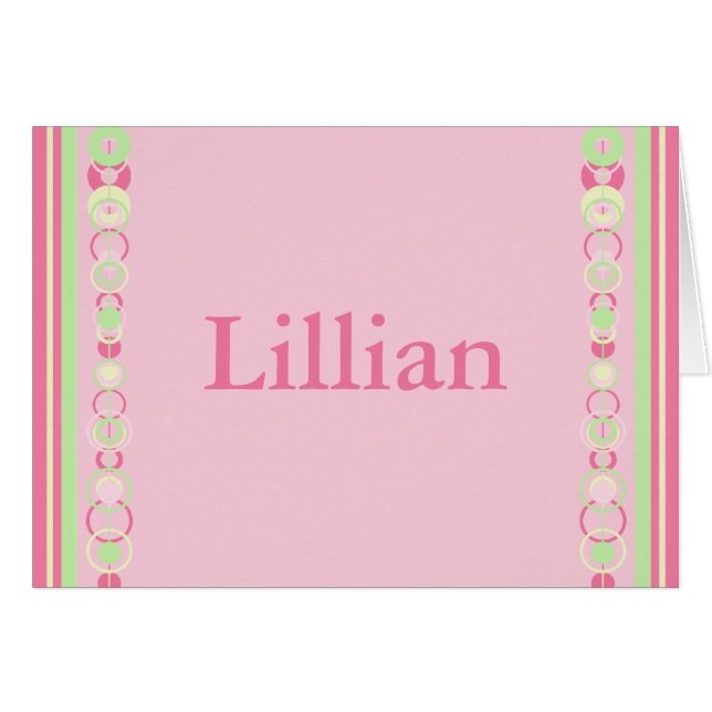 Lillian Modern Circles Custom Name Card (Voorkant Horizontaal)
