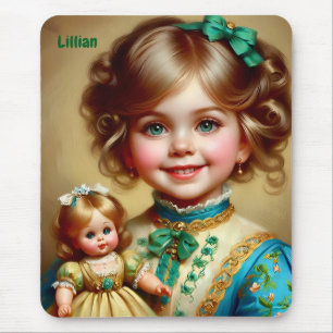 LILLIAN ~ Mooi Vintage Meisje en Pop ~ Muismat