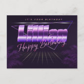Lillian Name Vorname lila Postkarte Geburtstag Briefkaart (Voorkant)