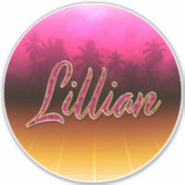 Lillian Vorname Name golden pink Aufkleber Sticker (Voorkant)