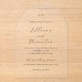 Lilliana Elegant Modern Wedding Acryl Uitnodigingen (Voorkant)