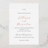 Lilliana Elegant Modern Wedding Folie Uitnodiging (Voorkant)