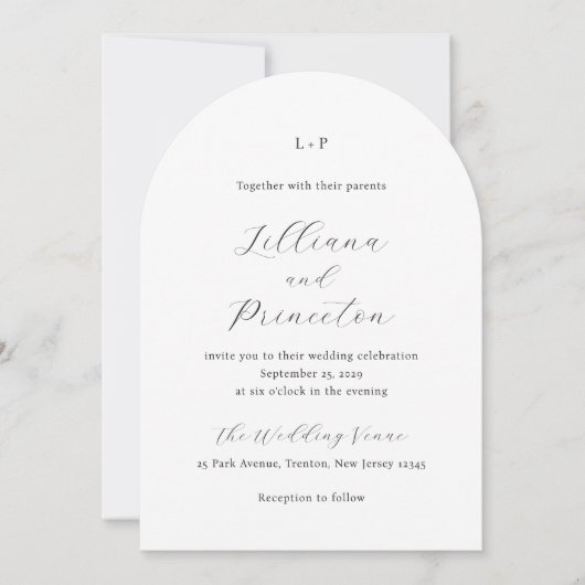 Lilliana Elegant Modern Wedding Kaart (Voorkant)